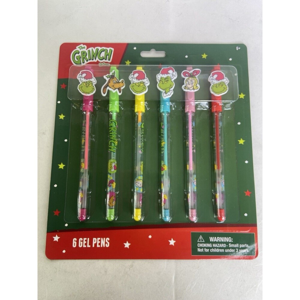 Dr. Seuss The Grinch Max Cindy Lou 6 Pack Gel Pens NEW